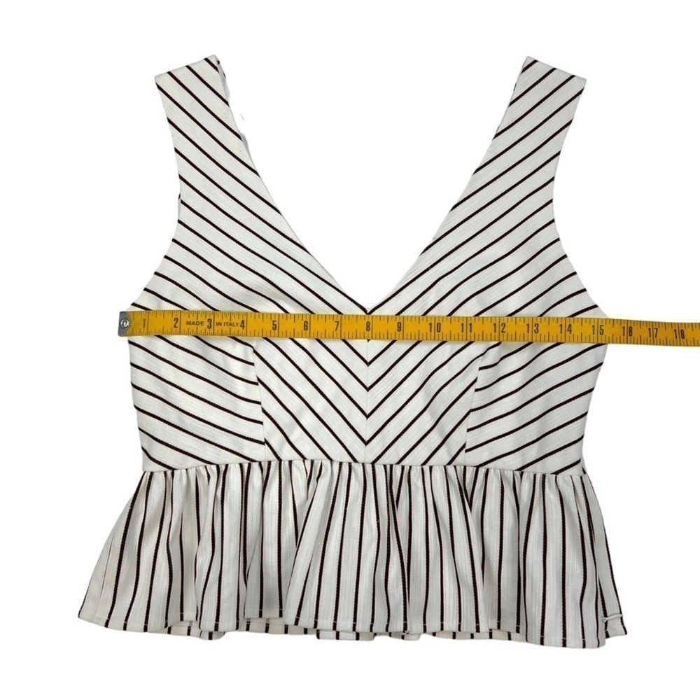 Intermix Lenny Striped Peplum Tailored Cotton Top Size S - Picture 9 of 10